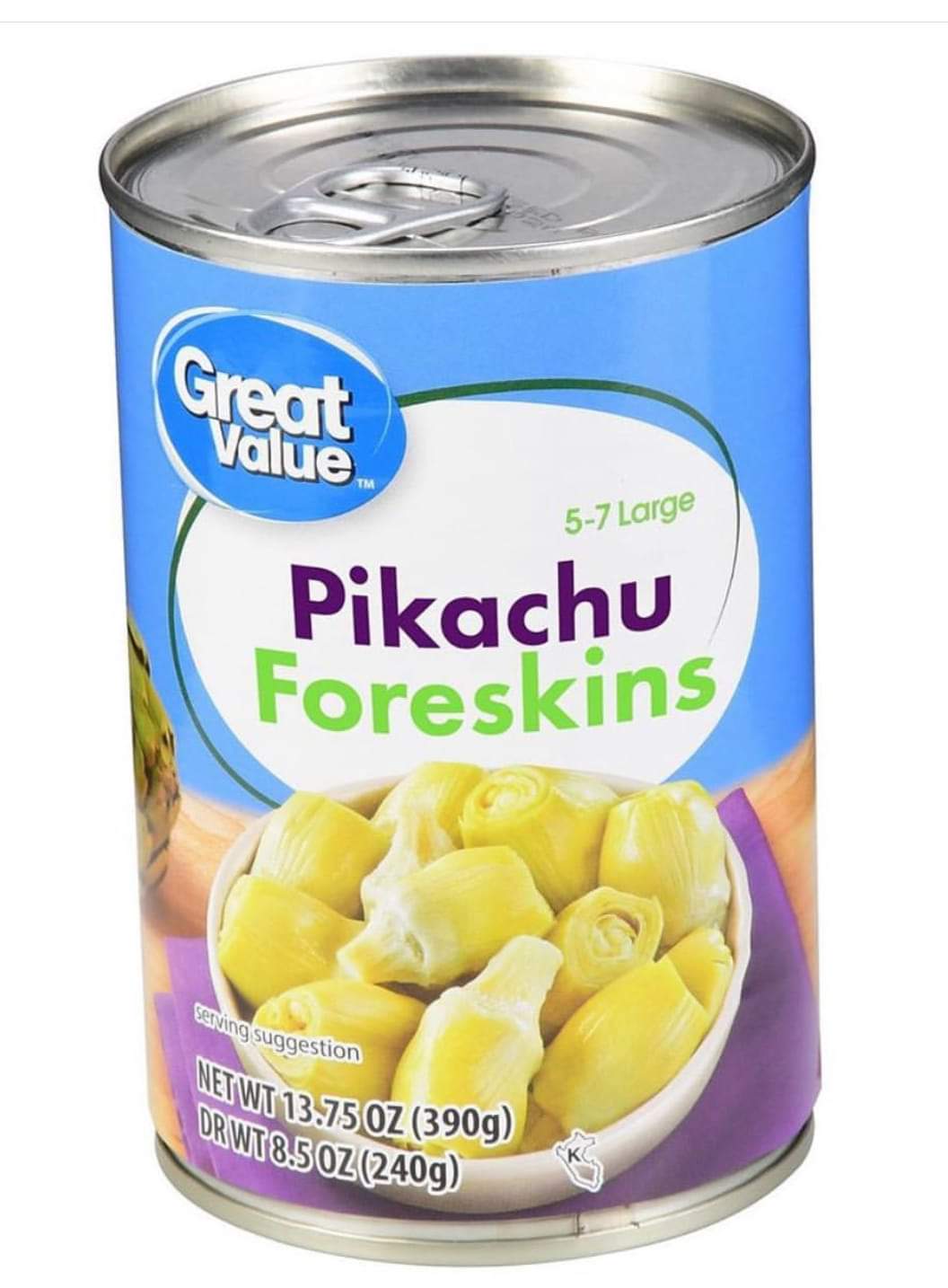 fruit - 57 Large Pikachu Foreskins serving suggestion Twt 13.75 Oz 390g Orwt 8.5 Oz 2409