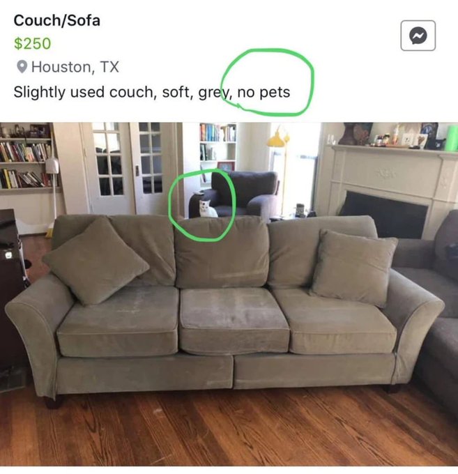 r therewasanattempt - CouchSofa $250 Houston, Tx Slightly used couch, soft, grey, no pets
