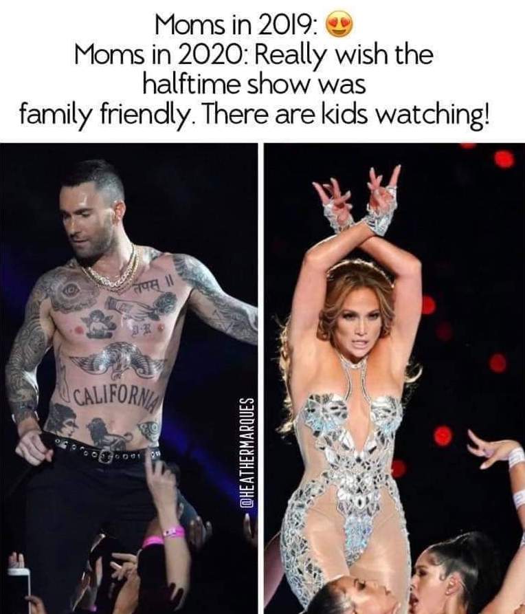 adam levine super bowl - Moms in 2019 Moms in 2020 Really wish the halftime show was family friendly. There are kids watching! E Ii Californa