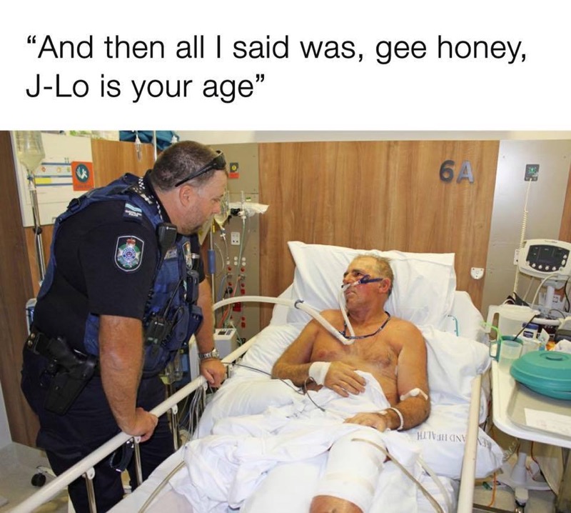photo caption - "And then all I said was, gee honey, JLo is your age" 6A Hetvene