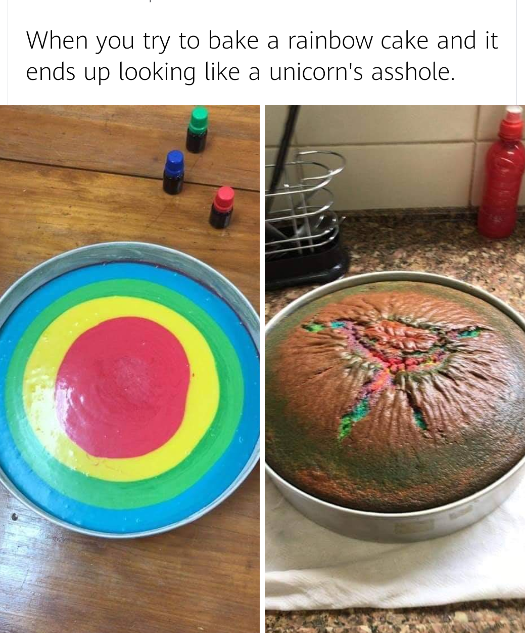 Rainbow cookie - When you try to bake a rainbow cake and it ends up looking a unicorn's asshole.