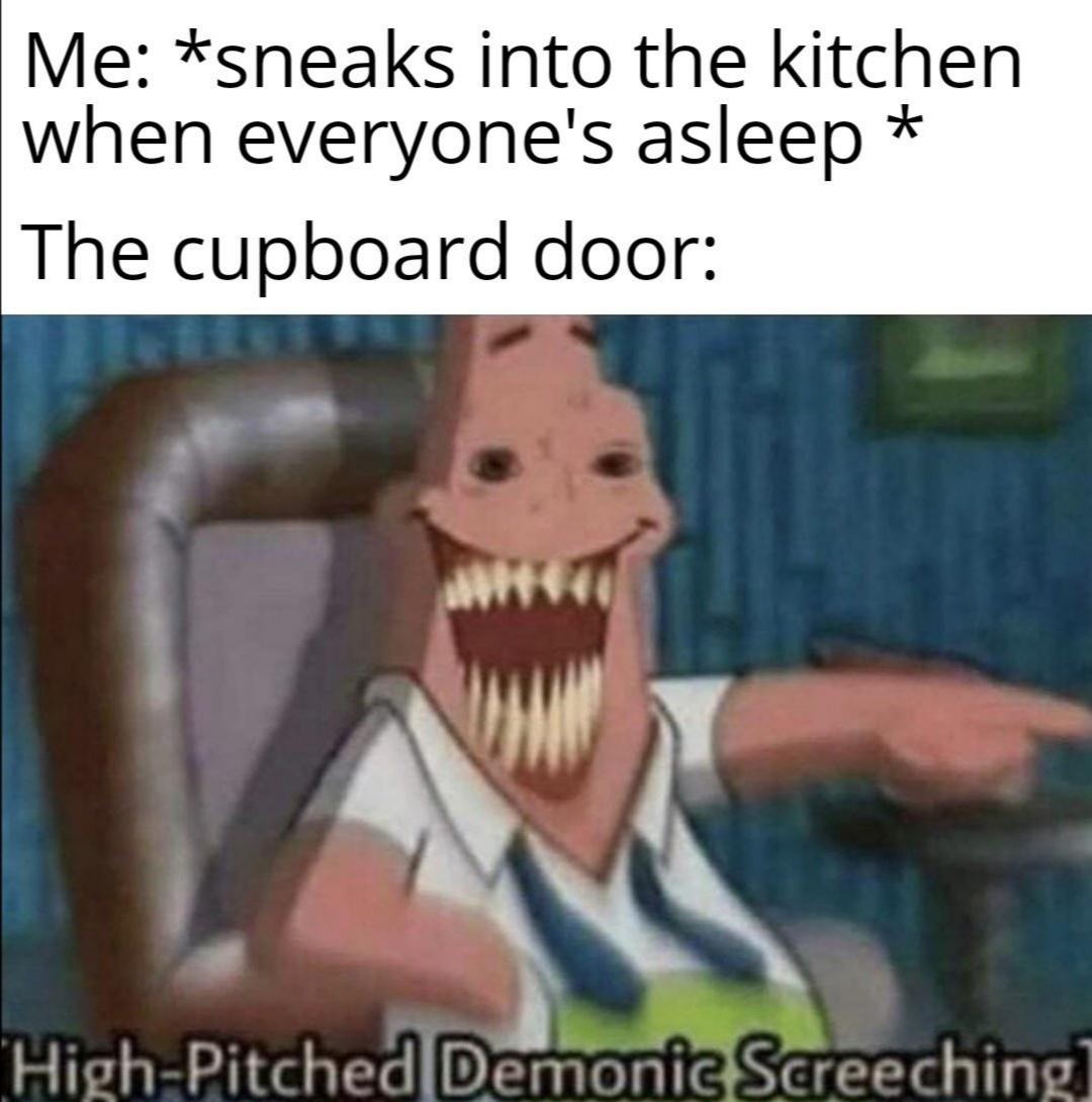 memes 2019 dank - Me sneaks into the kitchen when everyone's asleep The cupboard door HighPitched Demonic Screeching