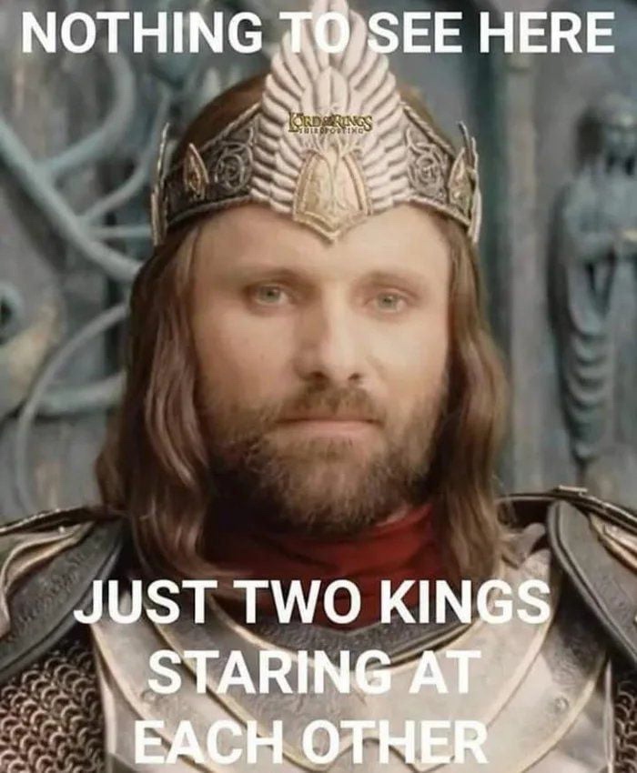 king of gondor - Nothing To See Here Just Two Kings Staring At Teach Other
