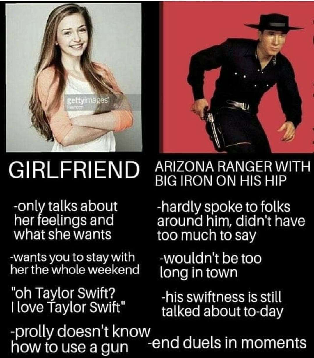big iron memes - gettyimages Arizona Ranger With Big Iron On His Hip only talks about hardly spoke to folks her feelings and around him, didn't have what she wants too much to say wants you to stay with wouldn't be too her the whole weekend long in town "