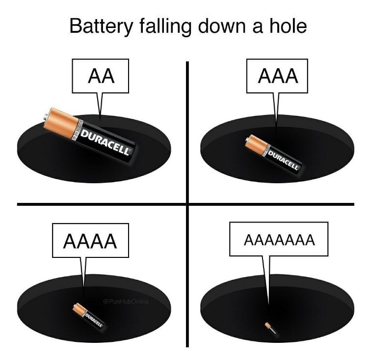 Battery falling down a hole Aa | Duracell Duracell Aaaa Duracele