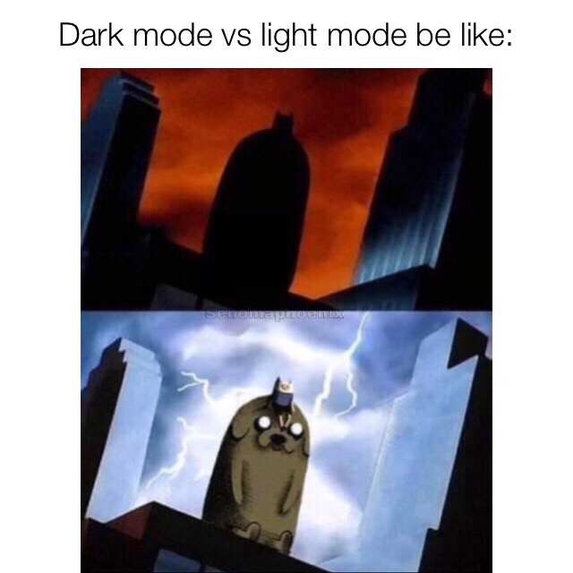 adventure time batman - Dark mode vs light mode be Den