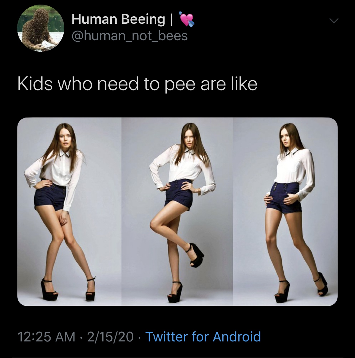 shoulder - Human Beeing | 3 Kids who need to pee are 21520 Twitter for Android