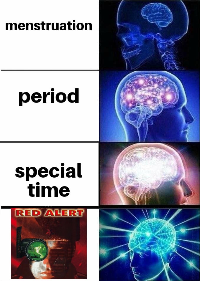 2017 meme template - menstruation period special time Red Alert