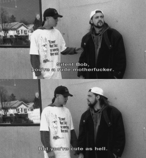 youre a rude motherfucker silent bob - on line Silent Bob, you're a rude motherfucker. Uit But you're cute as hell.