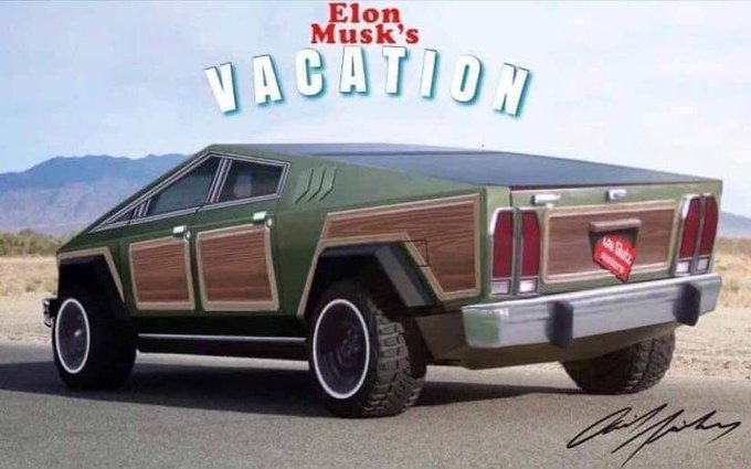 griswold tesla truck - Elon Musk's Vacation