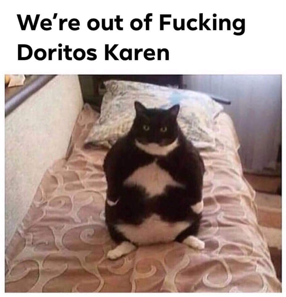 karen cat - We're out of Fucking Doritos Karen