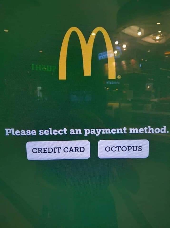 screenshot - Please select an payment method. Credit Card Octopus