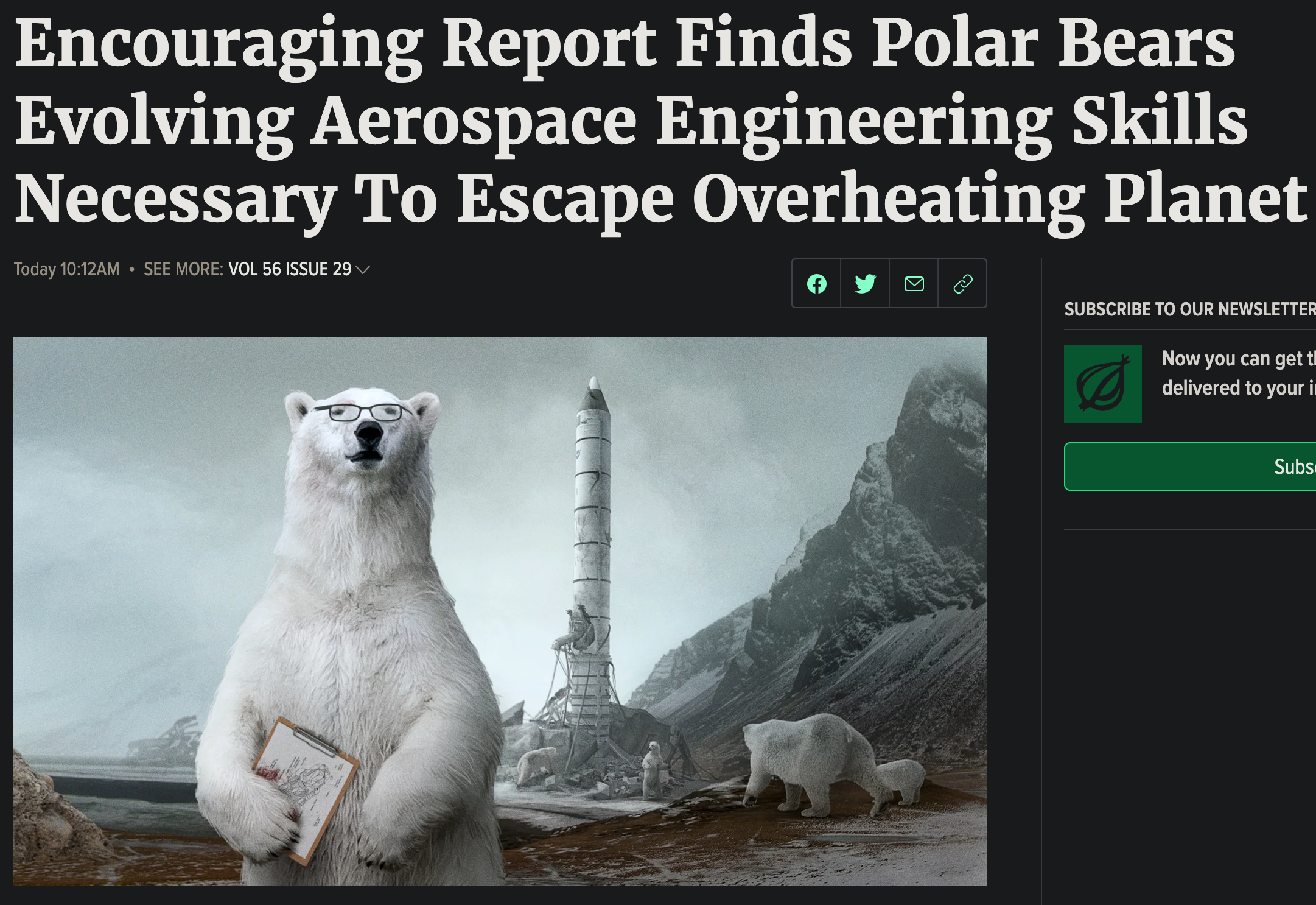 funny memes and random pics - fauna - Encouraging Report Finds Polar Bears Evolving Aerospace Engineering Skills Necessary To Escape Overheating Planet Today Am. See More Vol 56 Issue 29 Subscribe To Our Newsletter Now you can get to delivered to your in 