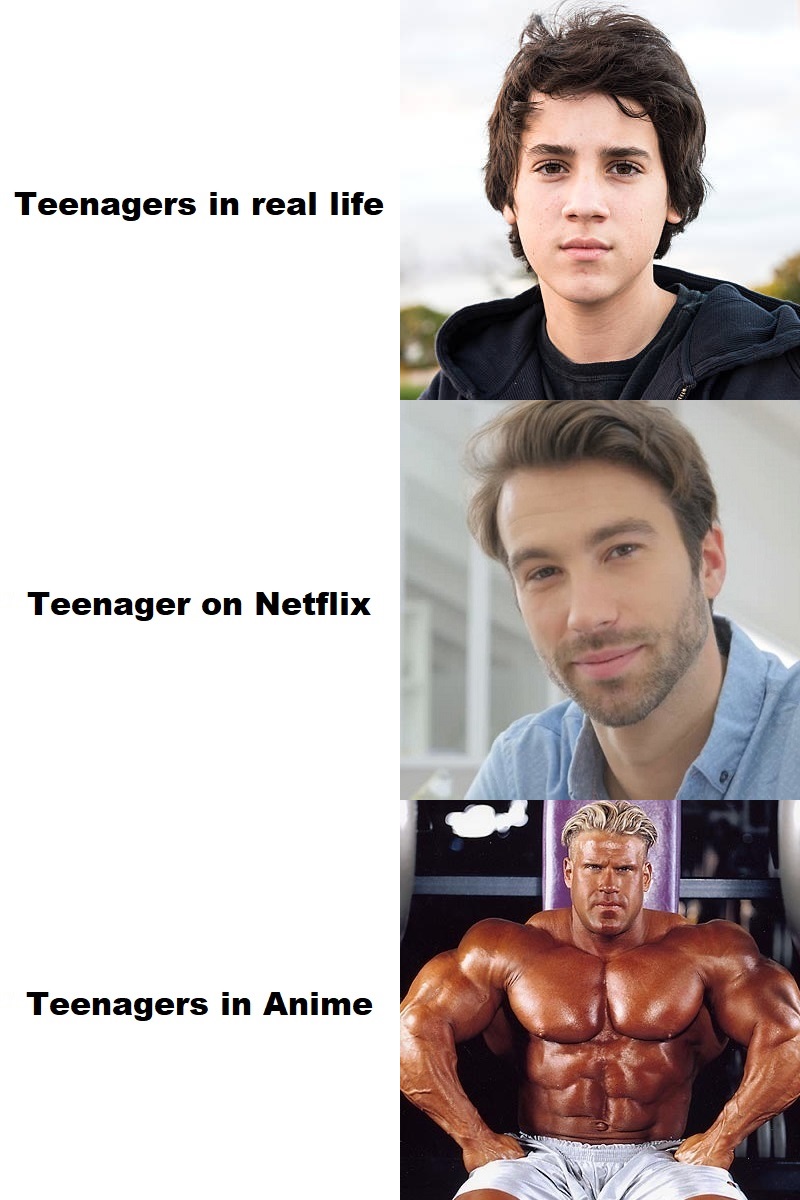 muscle - Teenagers in real life Teenager on Netflix Teenagers in Anime