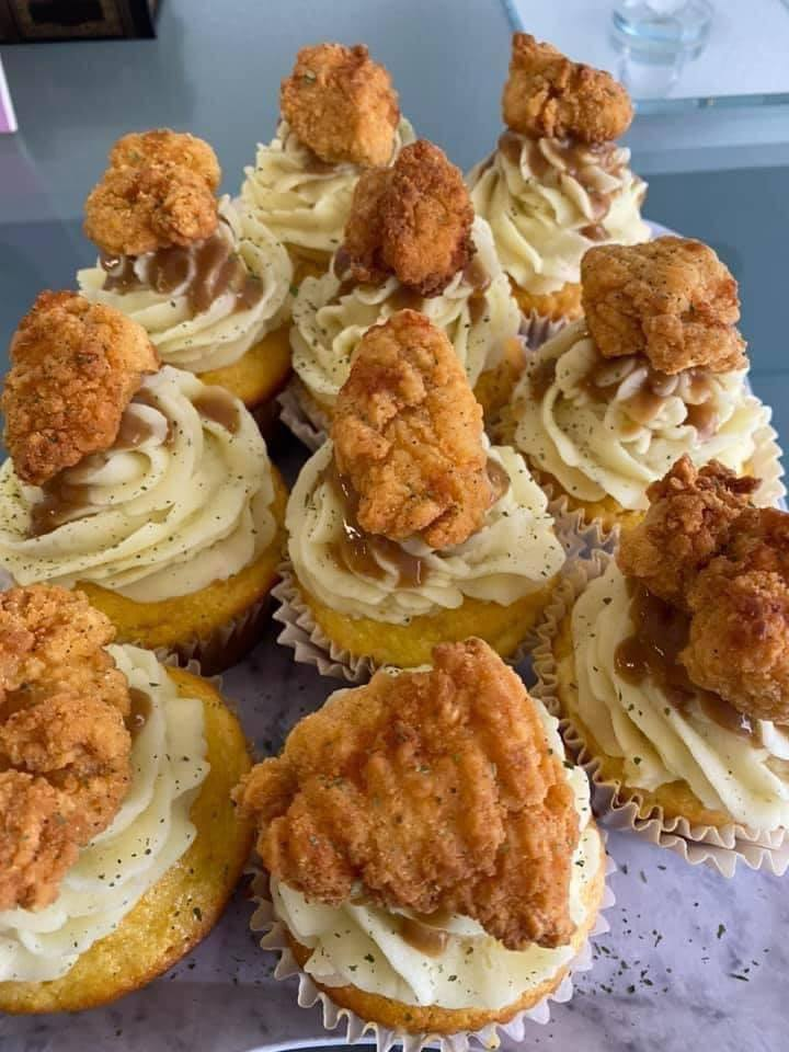 fried chicken cupcakes