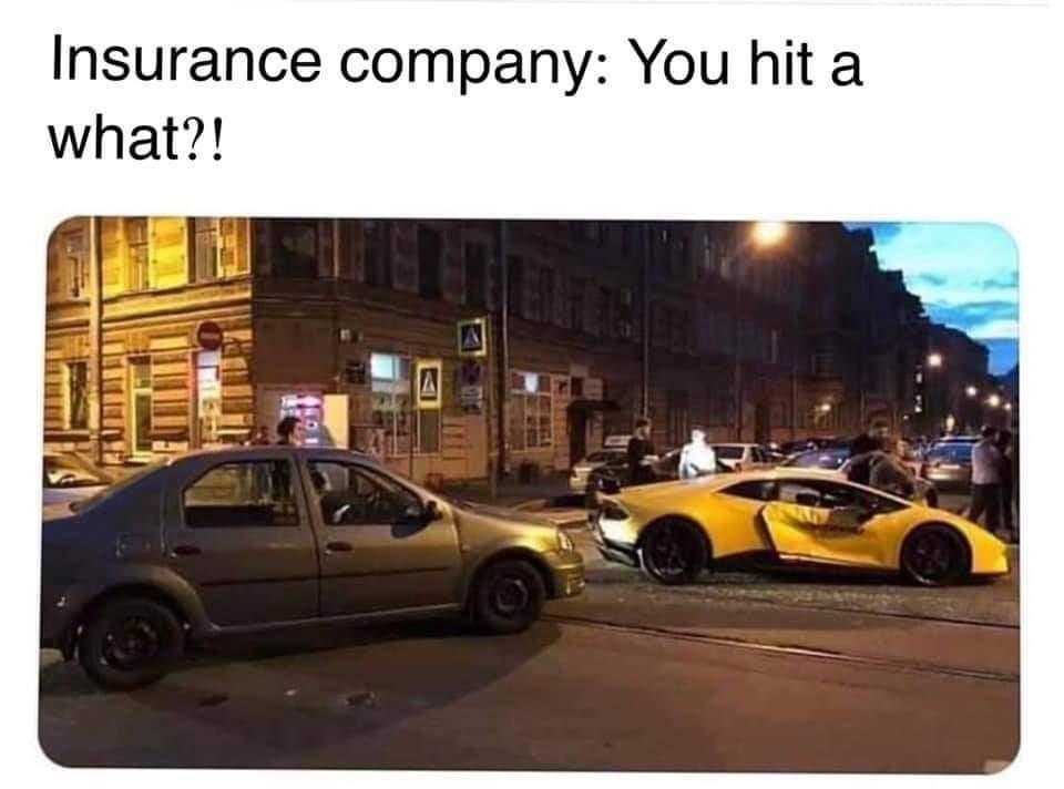 Insurance company You hit a what?!