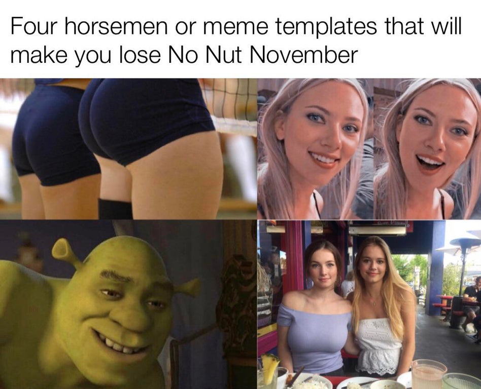 shoulder - Four horsemen or meme templates that will make you lose No Nut November