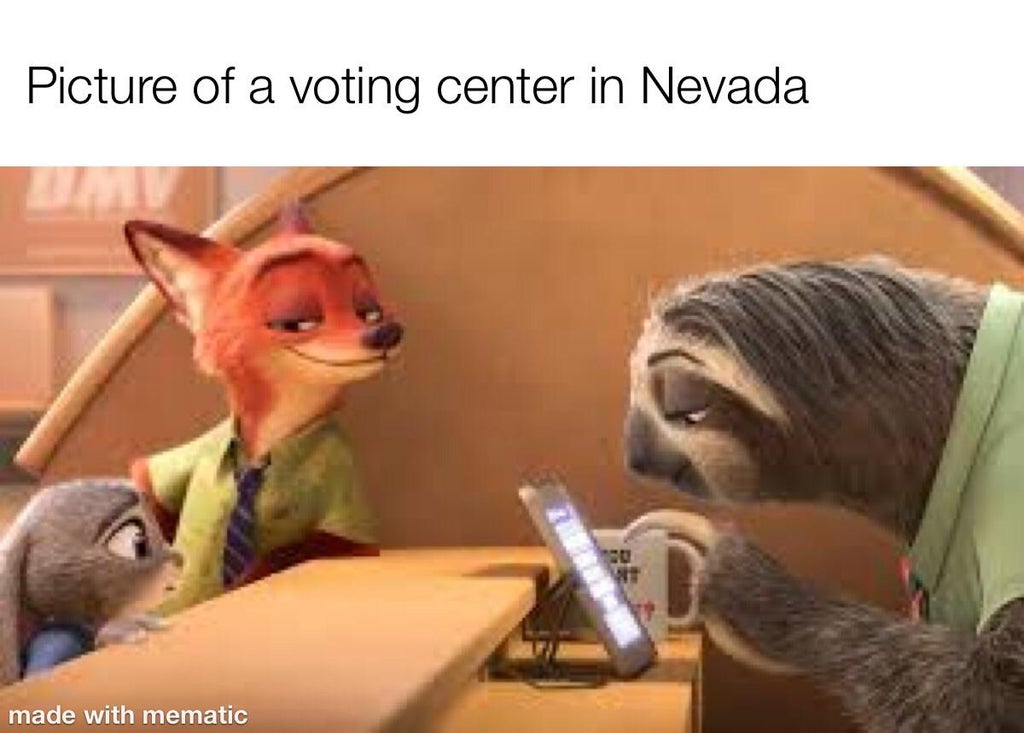 Picture of a voting center in Nevada made with mematic