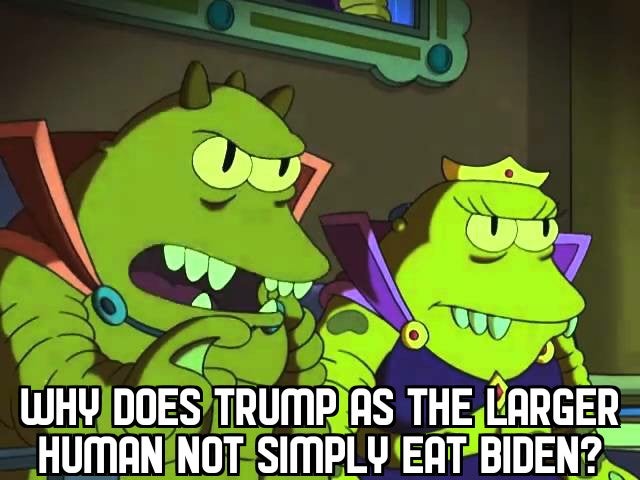 he's got a point gif imgur - Why Does Trump As The Larger Human Not Simply Eat Biden?