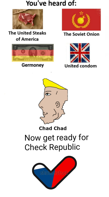 united steaks of america - You've heard of The United Steaks of America The Soviet Onion Germoney United condom Chad Chad Now get ready for Check Republic shutterstock