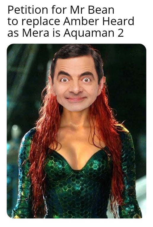 dank memes - Petition for Mr Bean to replace Amber Heard as Mera is Aquaman 2