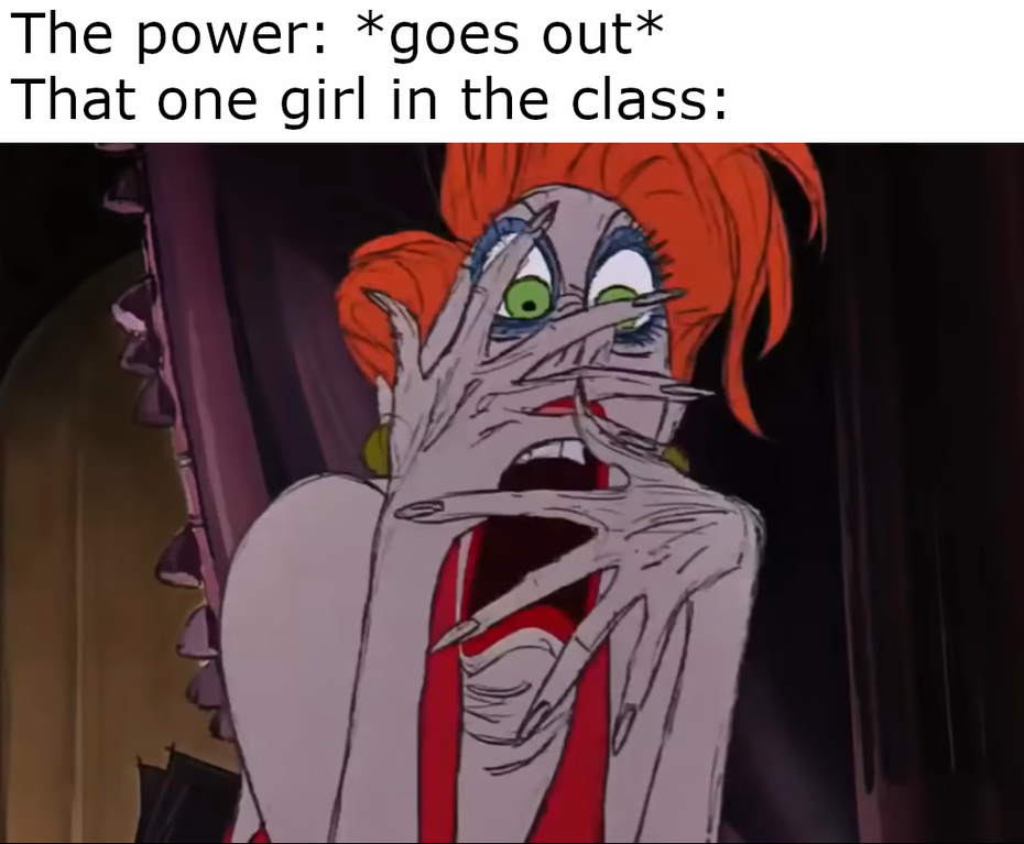 cartoon - The power goes out That one girl in the class