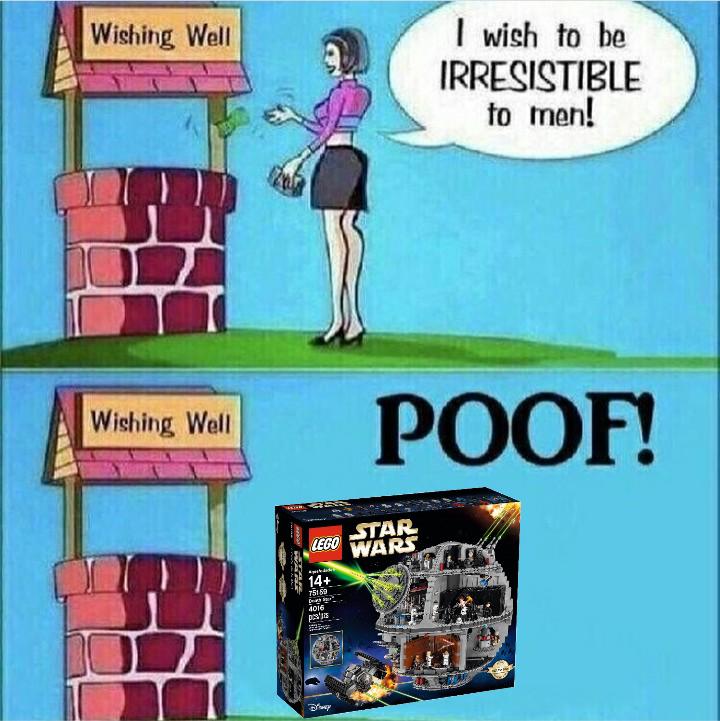 funny dank memes -- Wishing Well I wish to be Irresistible to men! Wishing Well Poof! Lego Star Wars