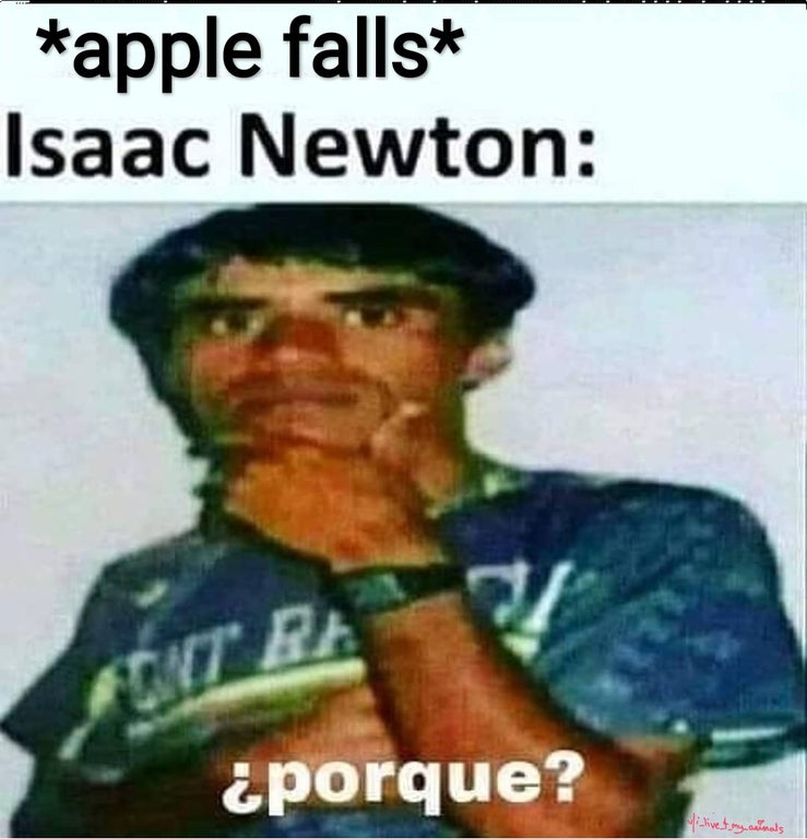 funny dank memes - apple falls Isaac Newton porque?