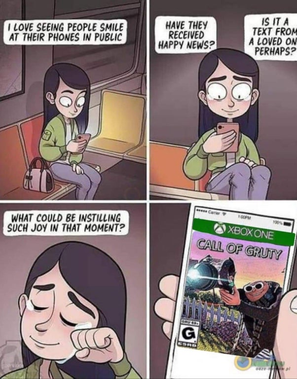 adam ellis comics - I Love Seeing People Smile At Their Phones In Public Have They Received Happy News? Is It A Text From A Loved On Perhaps? Ofm What Could Be Instilling Such Joy In That Moment? 100 Camer Xbox One Call Of Gruty G Goria.pl