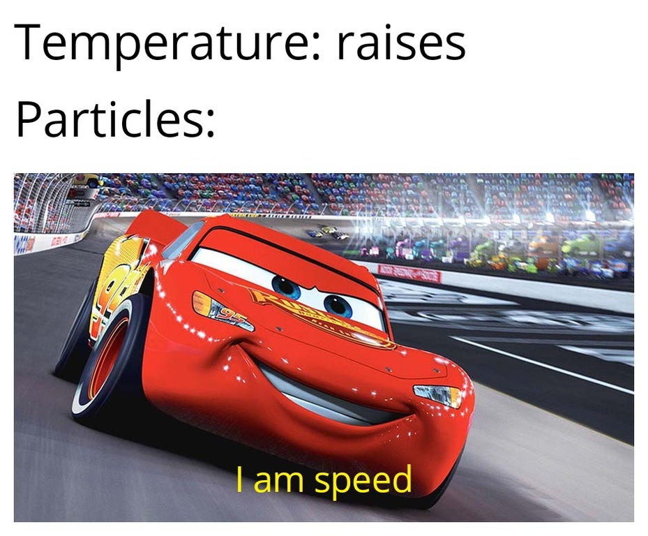 Temperature raises Particles Ola I am speed