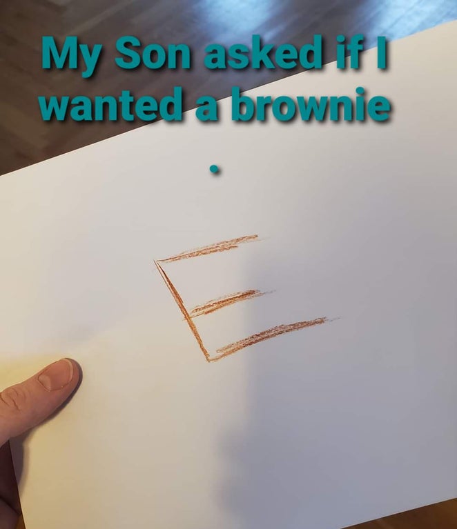 hand - My Son asked if wanted a brownie