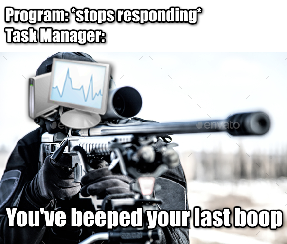 glow in the dark cia - Program stops responding Task Manager envato You've beeped your last boop