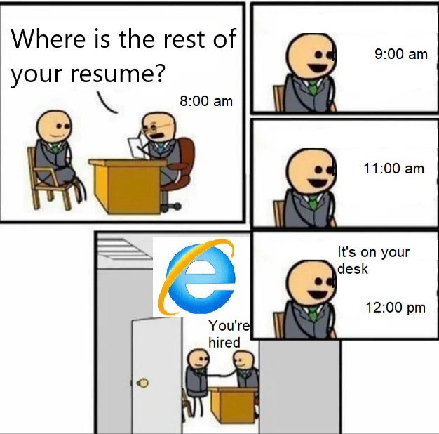 cyanide and happiness russian roulette - Where is the rest of your resume? e It's on your desk You're hired