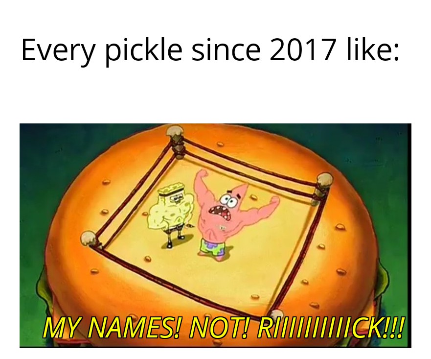 my name's not rick meme - Every pickle since 2017 My Names! Not! Riimtick!!!