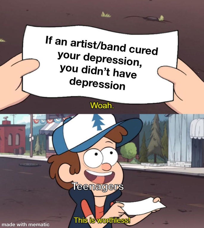if you love two people - If an artistband cured your depression, you didn't have depression Woah. Teenagers This is worthless! made with mematic