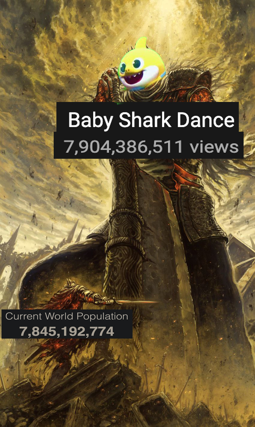 funny memes and dank memes - first boss meme - Baby Shark Dance 7,904,386,511 views Current World Population 7,845,192,774