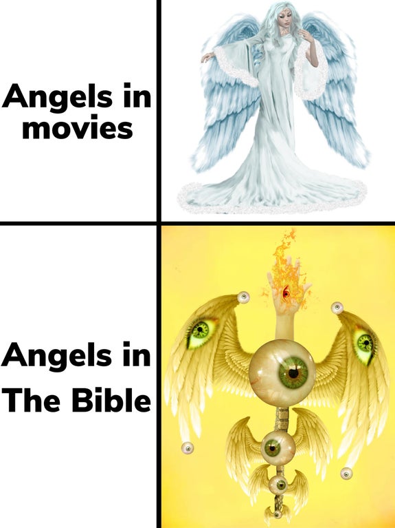 funny memes - Angels in movies Angels in The Bible