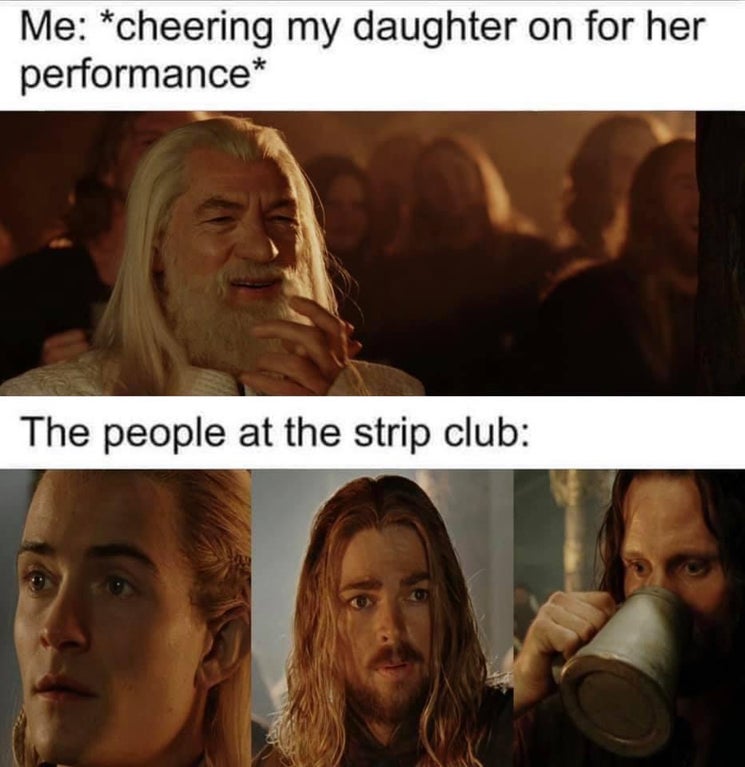 beard - Me cheering my daughter on for her performance The people at the strip club