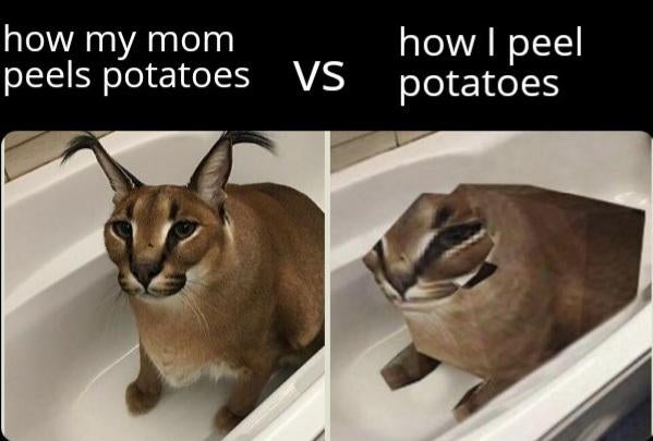 fauna - how my mom peels potatoes Vs how I peel potatoes