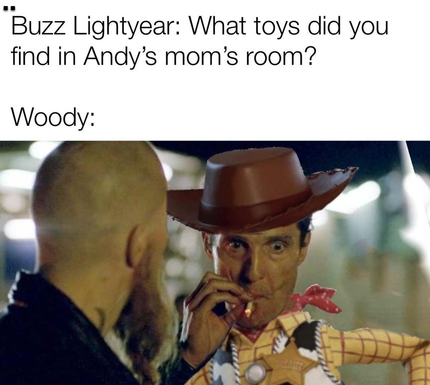 Buzz Lightyear What toys did you find in Andy's mom's room? Woody