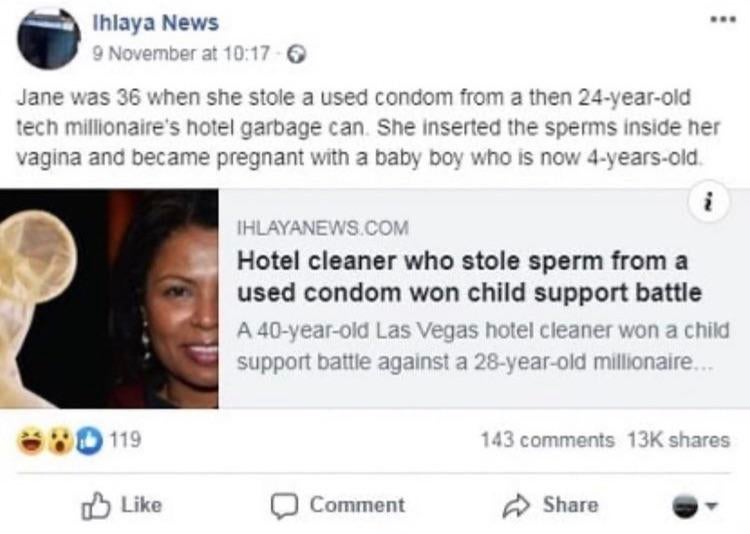 web page - Ihlaya News 9 November at Jane was 36 when she stole a used condom from a then 24yearold tech millionaire's hotel garbage can. She inserted the sperms inside her vagina and became pregnant with a baby boy who is now 4yearsold i Ihlayanews.Com H