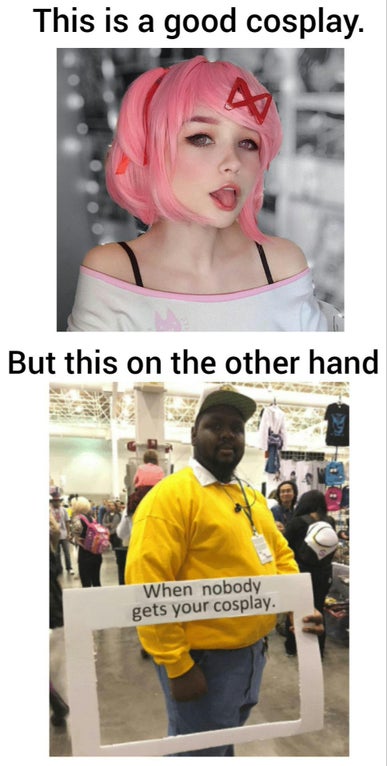 funny memes - This is a good cosplay. But this on the other hand When nobody gets your cosplay.