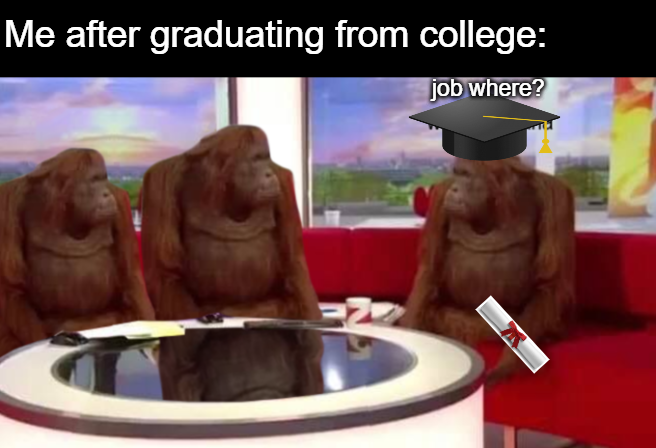funny memes - banana where meme template - Me after graduating from college job where?
