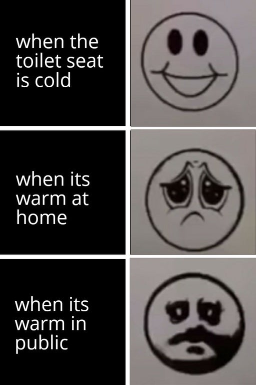dank memes - smile - when the toilet seat is cold when its warm at home when its warm in public