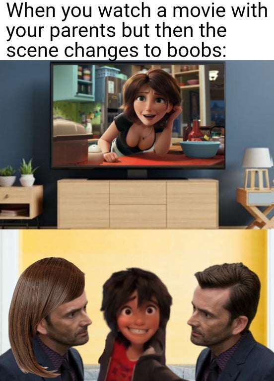 conversation - When you watch a movie with your parents but then the scene changes to boobs