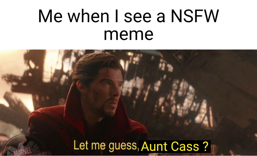 let me guess your home - Me when I see a Nsfw meme Let me guess, Aunt Cass? Marvel