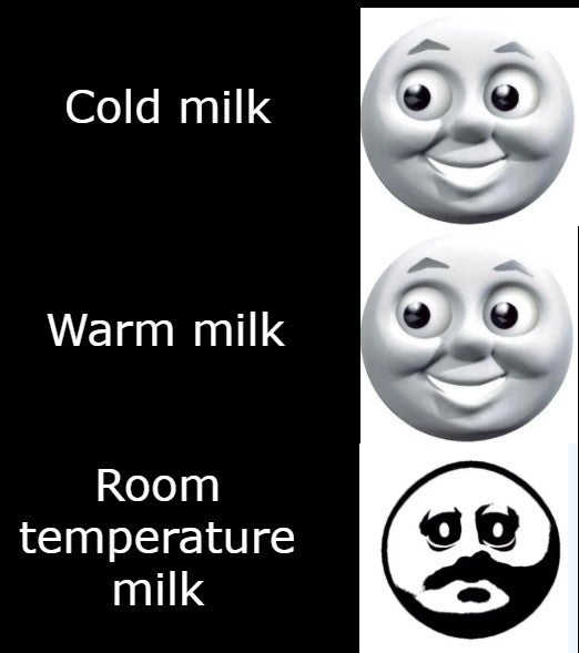 smile - Cold milk Warm milk Room temperature milk