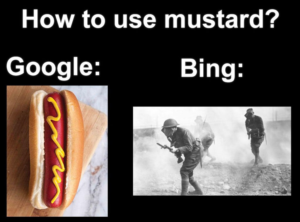 photo caption - How to use mustard? Google Bing
