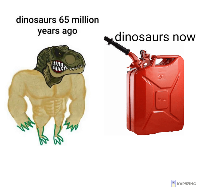 funny memes - dinosaurs 65 million years ago dinosaurs now