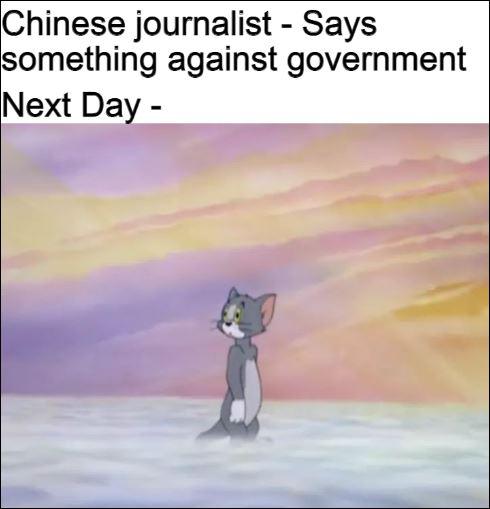 sky - Chinese journalist Says something against government Next Day